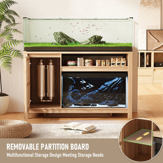 55-75" Gallon Aquarium Fish Tank Stand with Built-in Power Outlet & Storage Cabinet,