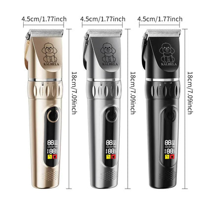 Professional Pet Grooming Kit | Rechargeable Electric Dog and Cat Hair Trimmer Set with Scissors and Nail Clipper, Quiet Rechargeable Pet Hair Grooming Kit