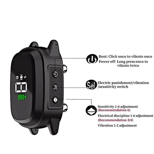 Waterproof Dog Bark Collar,Rechargeable Anti-Bark Collar Vibration Training Collar For Small,Medium Dog