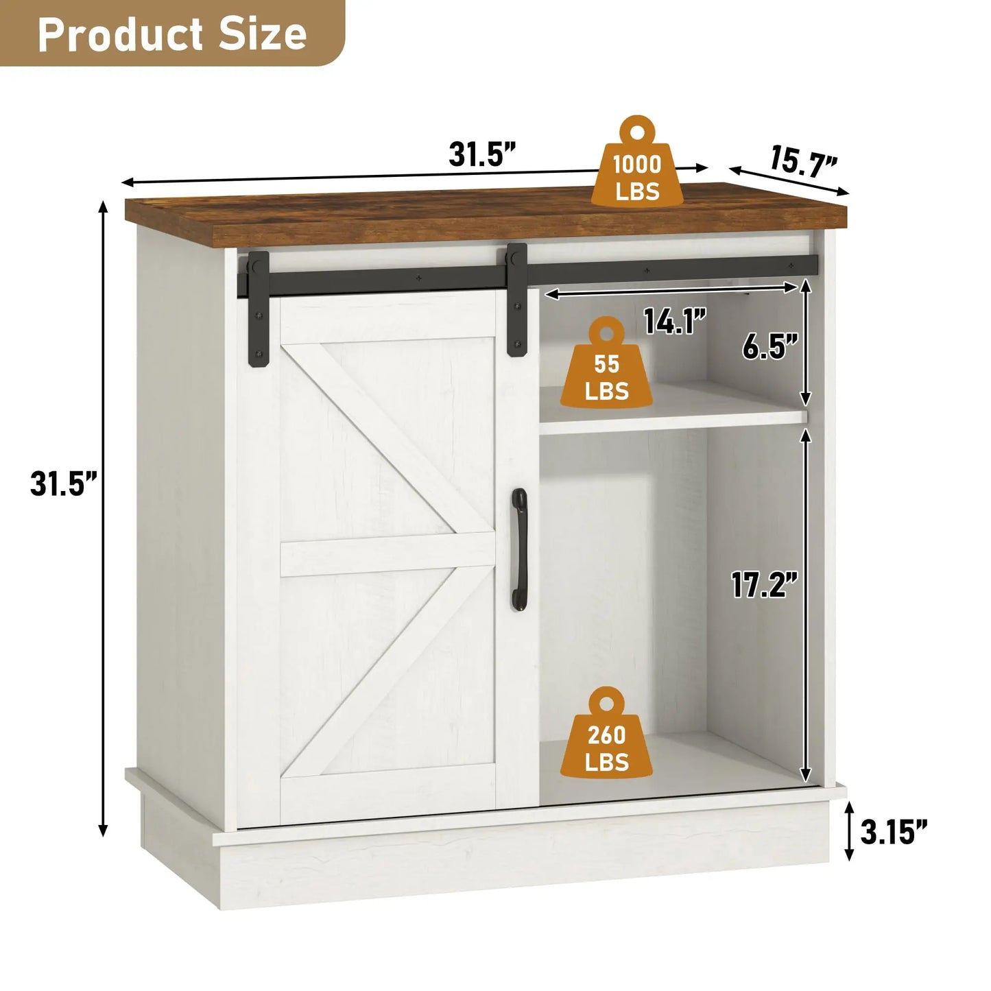 Heavy Duty Aquarium Stand 1000LB, Rustic White 20 Gal Reptile Terrarium Table