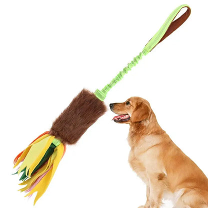 Dog Toy Rope Fun Squeaky Dog Chew Toy with Elastic Drawstring Interactive Toy