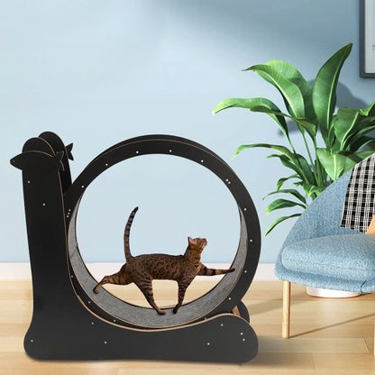 110*34*102cm Cat Exercise Wheel Large Cat Treadmill with Carpeted Runway