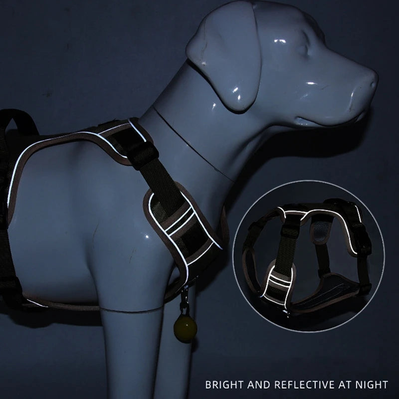 Reflective Harness for Medium and Large Dogs Waterproof Oxford Cloth
