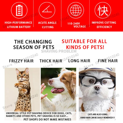 Pet Clippers For All Pets, Haircut Professional Trimmer - Shaver Cordless Rechargeable