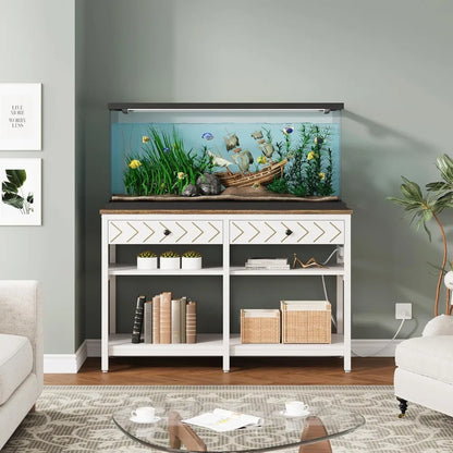 40-50 Gallon Aquarium Stand, Fish Tank Stand with Power Outlets and Drawers,