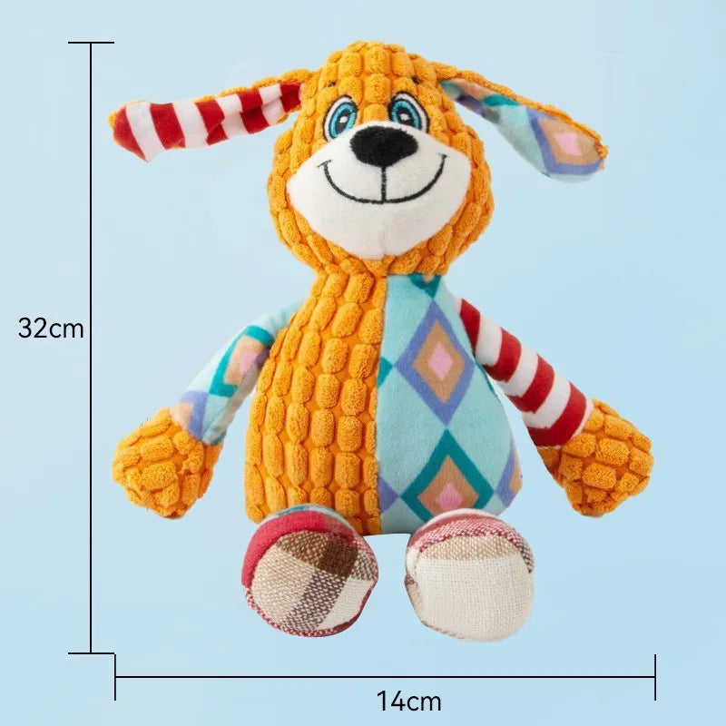 Pet Dog Plush Toy Bite Resistant Interactive Squeaky Dog Chewing Toy Dog Teeth Cleaning
