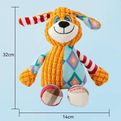 Pet Dog Plush Toy Bite Resistant Interactive Squeaky Dog Chewing Toy Dog Teeth Cleaning