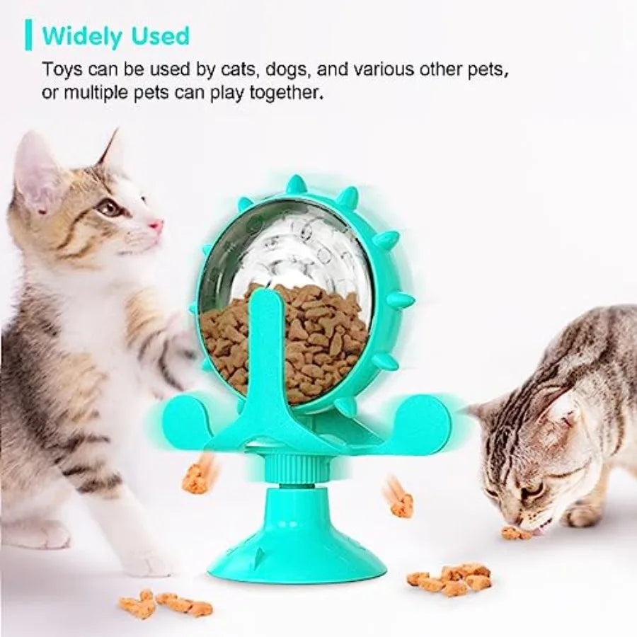 Cat Interactive Feeder 360° Degree Rotating, Interactive Cat Food Treat Dispenser