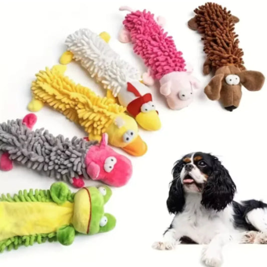 Durable Dog Plush Toy for Small Breeds - Animal Shape Squeaky Chew Teeth Cleaning Toy for Chihuahua Yorkshire Bichon Puppies