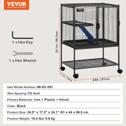 SucceBuy  Rolling Metal 4-Tier Critter Nation Cage Small Animal Cage for Rats Hamster Guinea Chinchilla Ect.