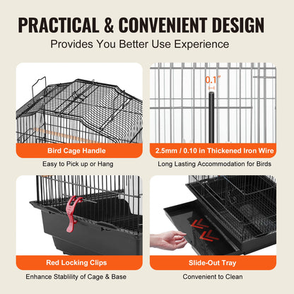 Open Top Large Bird Cage With Swing and Perch For All Kinds of Birds.