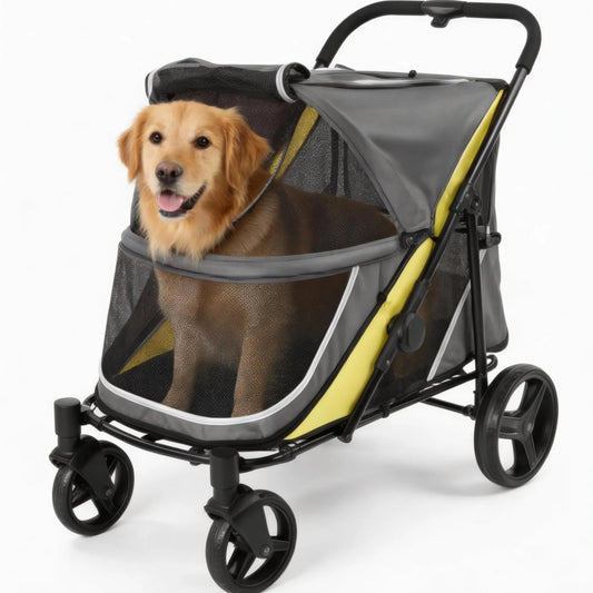 Dog Stroller for Large Dogs & Big Pets, Heavy-Duty with Lockable Wheels, Adjustable Handle