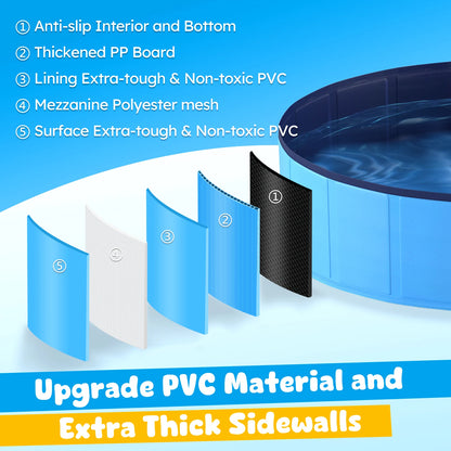 Foldable Pet Swimming Tub, Anti-Slip Collapsible Pet Bathtub, Hard Plastic