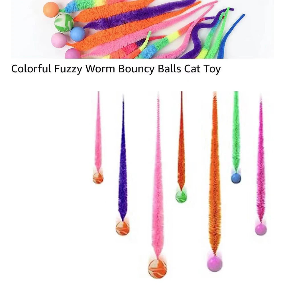 Interactive Cat toys Colorful bouncing ball with teasers