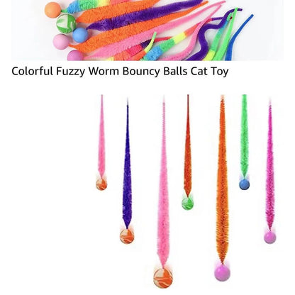 Interactive Cat toys Colorful bouncing ball with teasers