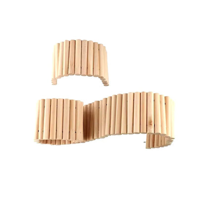 Hamster Habitat Accessories, Multiple Size, Wooden Bridge, Bendable Fence for Small Animals Climbing