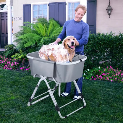 Elevated Dog Bath Tub ,Foldable Bathing Station, Ideal For Medium To Large Pets