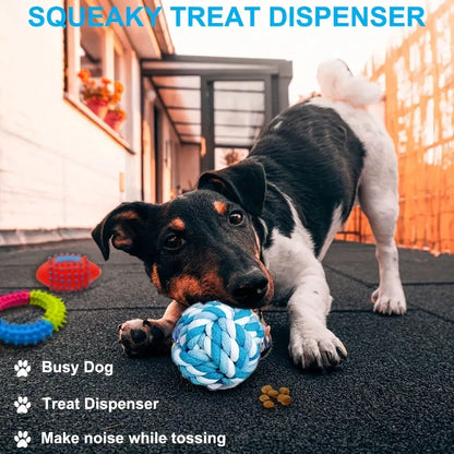 12pcs Durable Dog Toys, Random Styles & Materials, Large Size Chew Toys, Teeth Cleaning, Tug Of War, Boredom Relief, Encourage Interactive Play