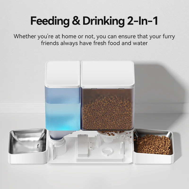 ROJECO 2In1 Automatic Pet Feeder Gravity Water Fountain