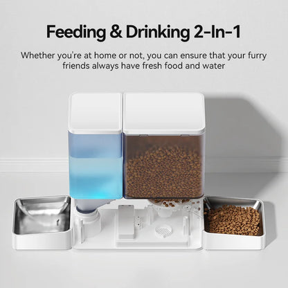 ROJECO 2In1 Automatic Pet Feeder Gravity Water Fountain