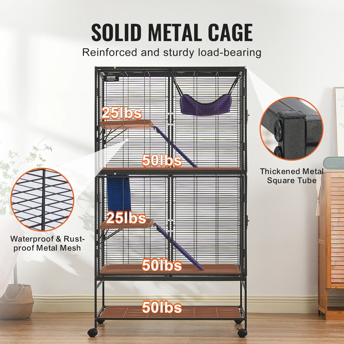 SucceBuy  Rolling Metal 4-Tier Critter Nation Cage Small Animal Cage for Rats Hamster Guinea Chinchilla Ect.