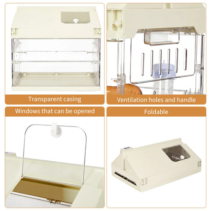 Chew-Proof Acrylic Hamster Cage Starter Kit – Large Habitat for Guinea Pig, Chinchilla, Hedgehog, Gerbil & Rat with Platform, Wheel, Water Bottle, Hideout & Bowl –