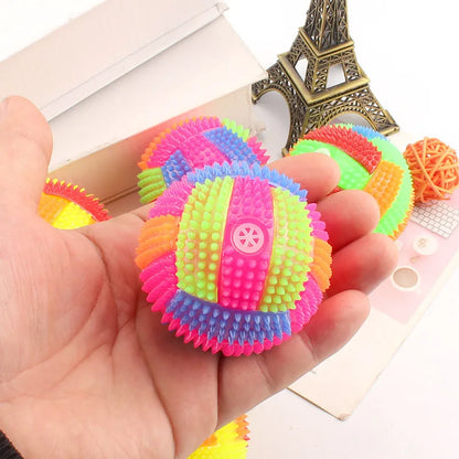 Led Puppy Bouncy Chew Dog Toy - Color Light Ball Interactive Toys for Cats Small Dogs