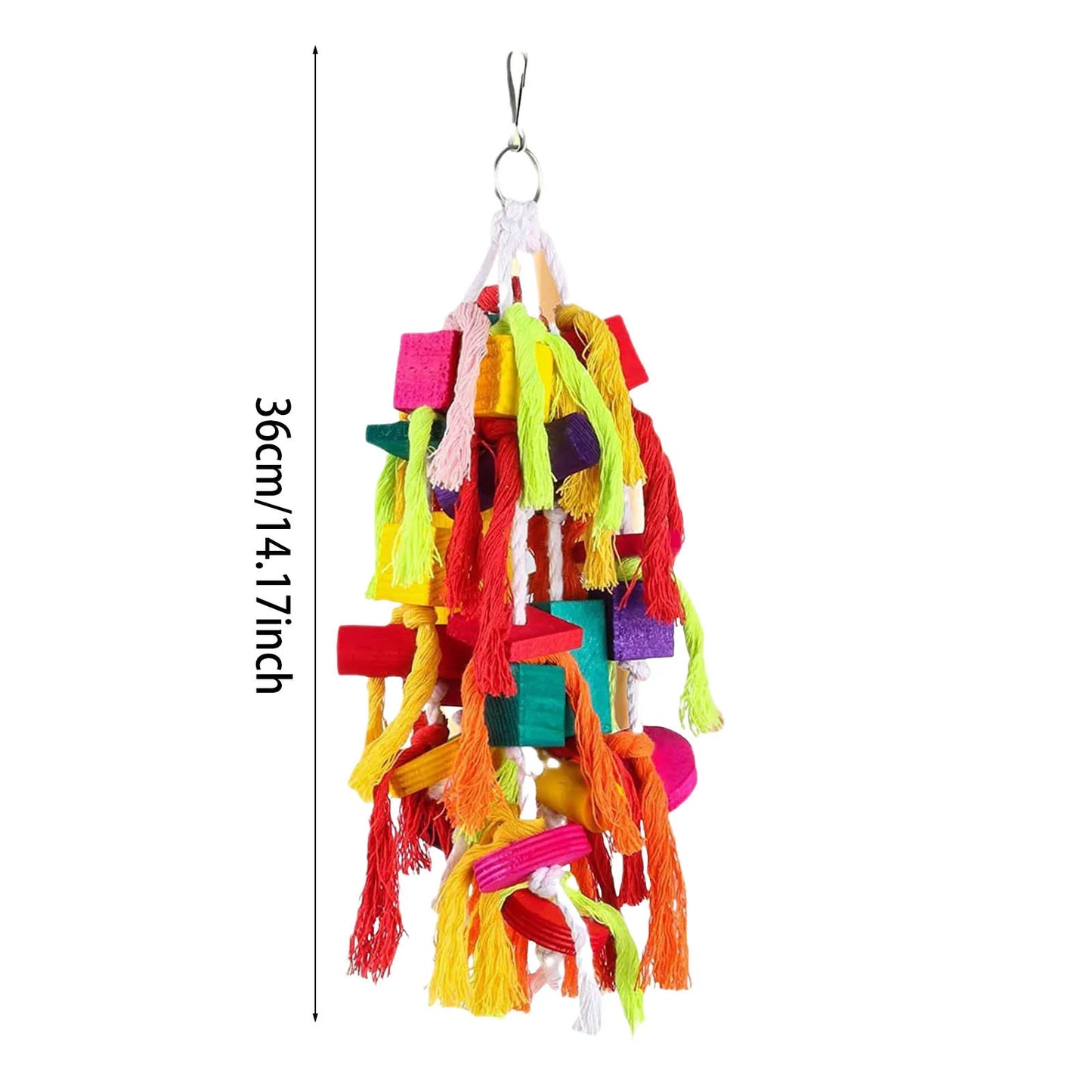 Parrot Toys Colorful Rope Wooden Bird Supplies