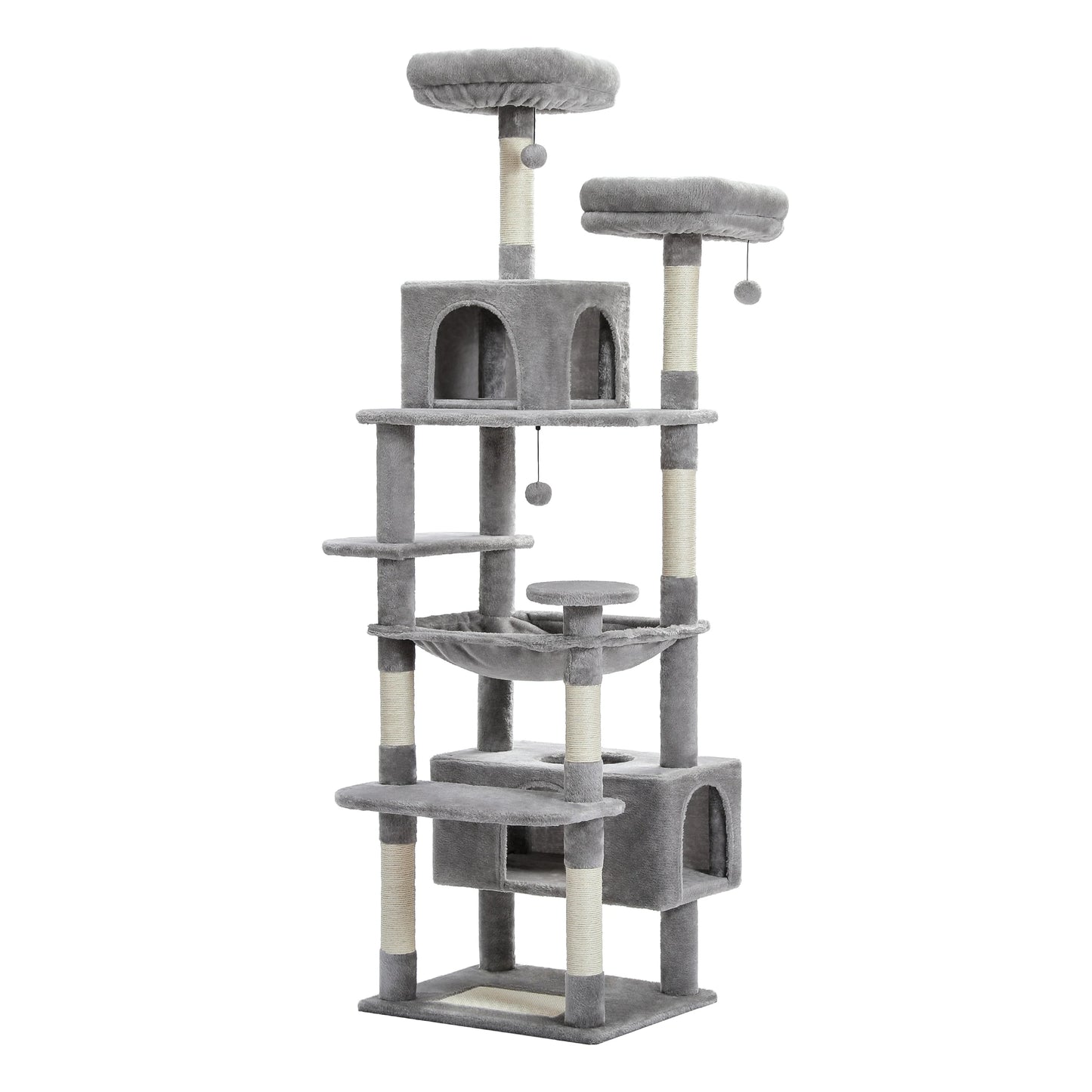 Tall Cat Tower for Indoor Cats Multi-Level Plush Cat Condo with Scratching Posts Scratching Boards And Perches Caves