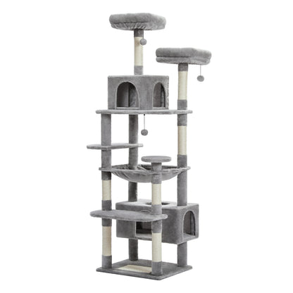 Tall Cat Tower for Indoor Cats Multi-Level Plush Cat Condo with Scratching Posts Scratching Boards And Perches Caves
