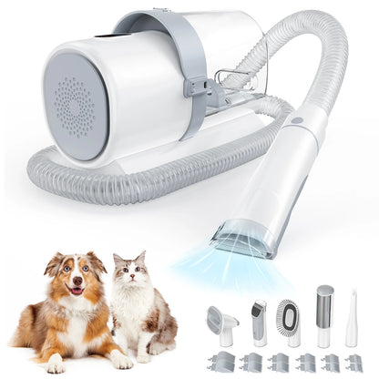 JHK 2.5L Professional Pet Grooming Vacuum Kit 3 Suction Modes and 5 Groomer Tools with Cordless Low Noise Dog Clippers