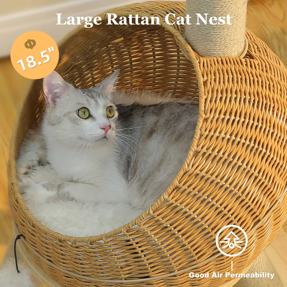 Dinosaur Cat Tree Tower with Sisal Scratching Post Large Rattan Cat Condo