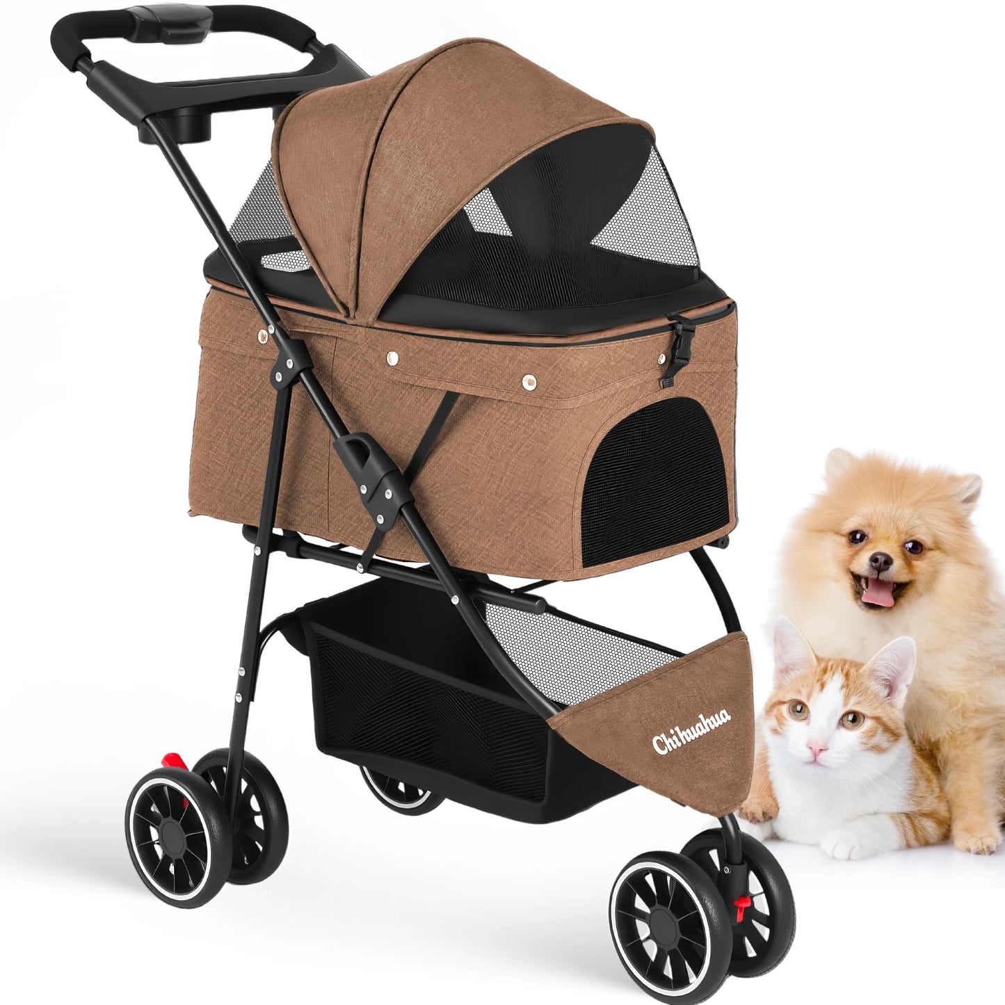 Pet Stroller For Small Puppy Dogs & Cats Portable and Foldable Dog Stroller