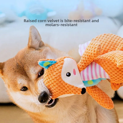 Pet Dog Plush Toy Bite Resistant Interactive Squeaky Dog Chewing Toy Dog Teeth Cleaning
