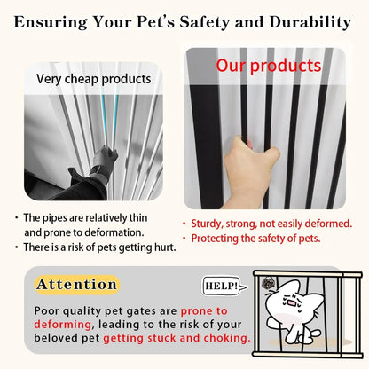 Extra Tall Pet Gate 61" High Pressure Mounted Auto-Close Adjustable Width No Drilling for Dogs and Cats