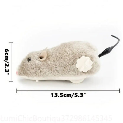 Lifelike Plush Running Mouse Interactive Enrichment Toy For Cats