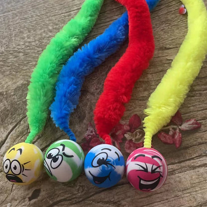 Interactive Cat toys Colorful bouncing ball with teasers