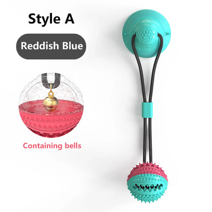 Dog Food Toys, Silicon Suction Cup, Interactive Dog Ball For Tug and Chew Tooth Cleaning