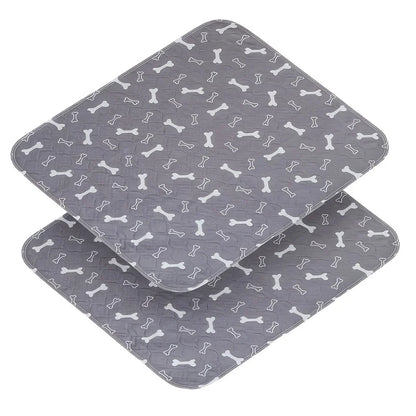 Washable Dog Pee Pads, 2 Pieces Absorbent Pee Pads with Bone Print, Non-Slip Waterproof