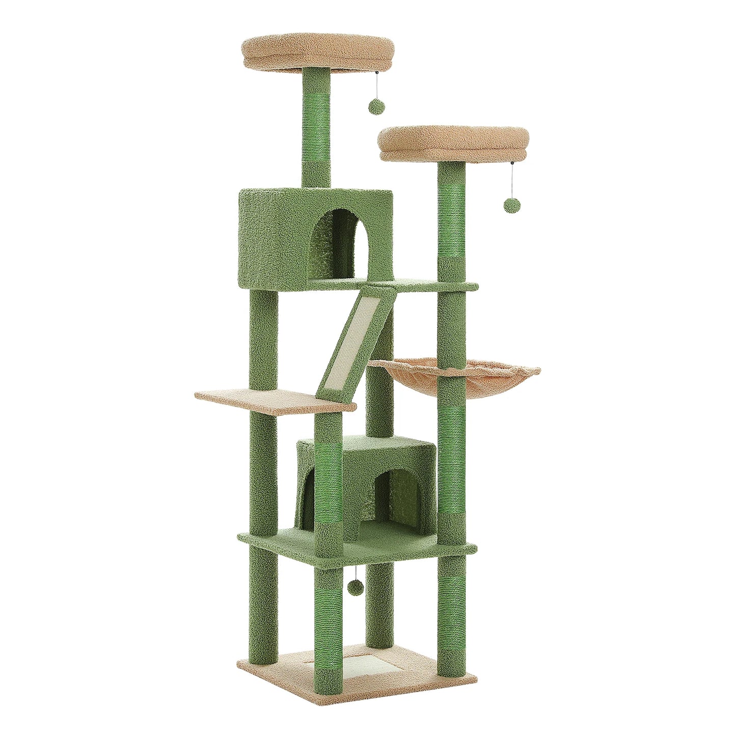 Tall Cat Tower for Indoor Cats Multi-Level Plush Cat Condo with Scratching Posts Scratching Boards And Perches Caves