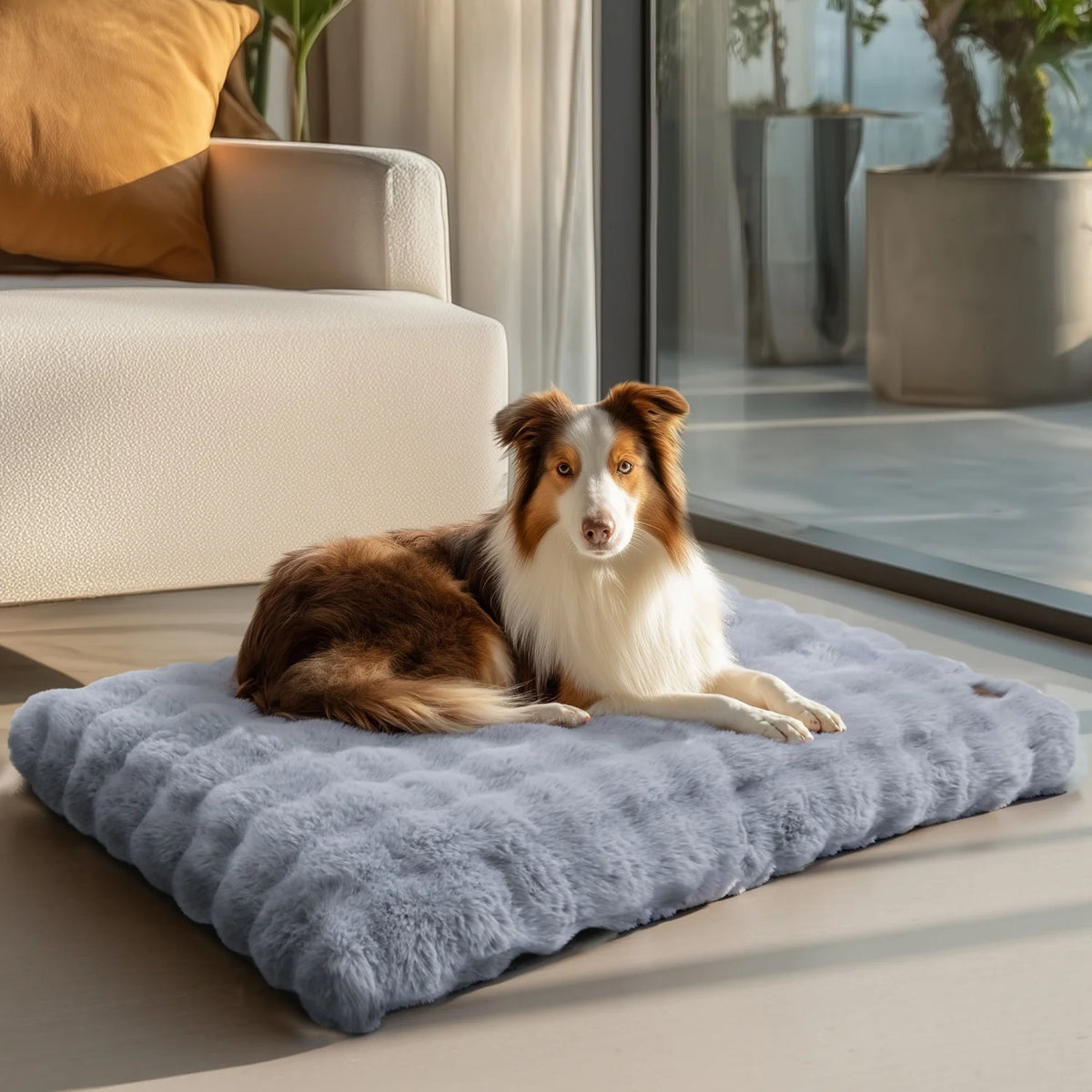Plush Dog Bed Thicker Foam Base Crate