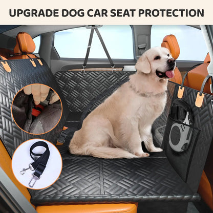 Rear Seat Dog Cover, Hard Bottom Rear Seat Extender, Load-Bearing 400 Pounds, 600D Heavy-Duty Anti-Scratch Washable