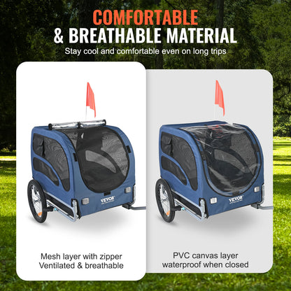 SucceBuy 100lbs Pet Cart Bicycle Carrier/Trailer with Coupler, Reflectors, Flag, Collapsible