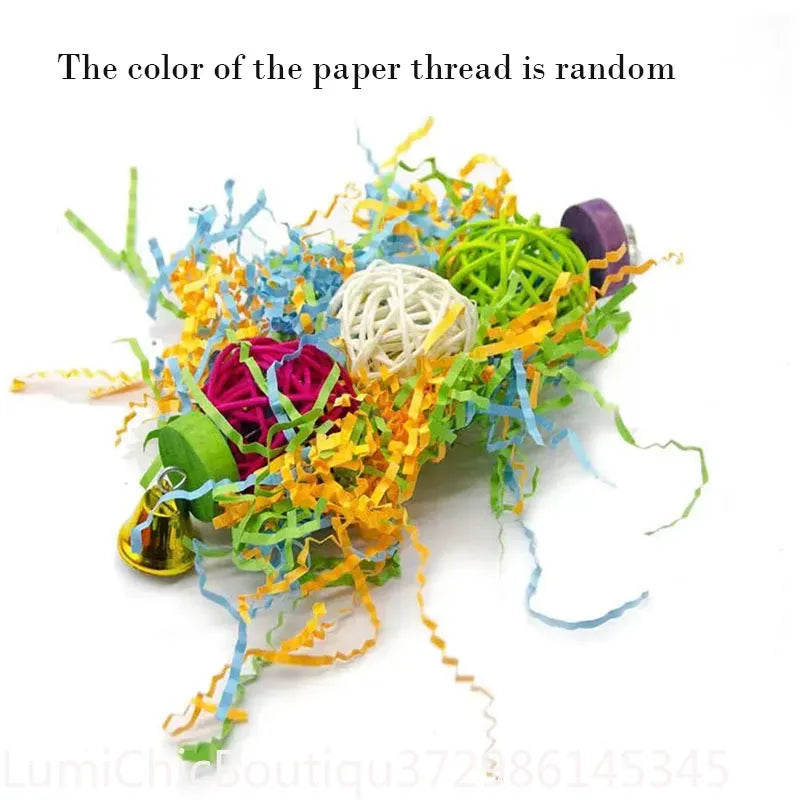 2‑3Pcs  Bird Toy Set Colorful Shredder Foraging Hanging Cage