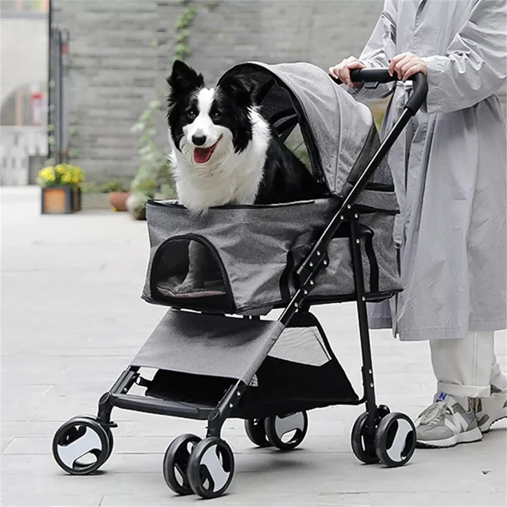 Stroller Foldable Travel Carrier For Cat Or Dog