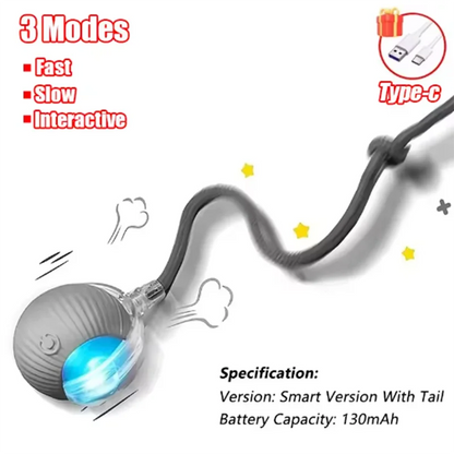 Interactive Self-Play Cat Toys, Automatic Teaser Ball and Rotating Stick, Hands-Free Fun for Kittens