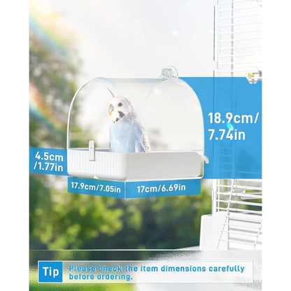 Hanging 3 in 1 Bird Bath Bowl House Cage Accessory for Small to Medium Birds