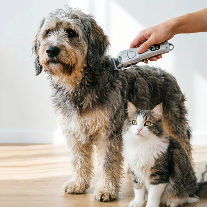Electric Pet Hair Clipper USB Rechargeable LCD Display Dog Cat Grooming Trimmer Shaver with Guide Comb Kit