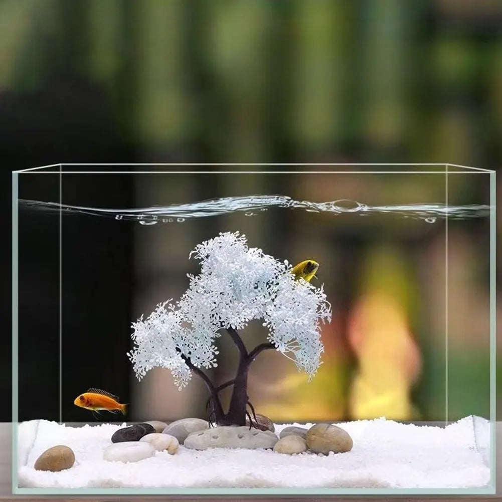 Realistic Sakura Aquarium Fish Tank Decoration Creative Beautiful Aquarium Ornament