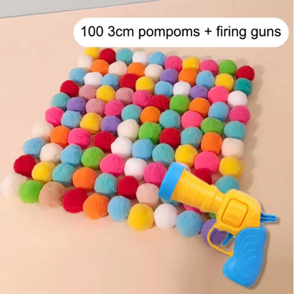 Hot Cat Toy Interactive High Fun Toy Gun 10/20/30/100Pcs Plush Ball Launches Quiet High Bounce Ball To Tease The Cat